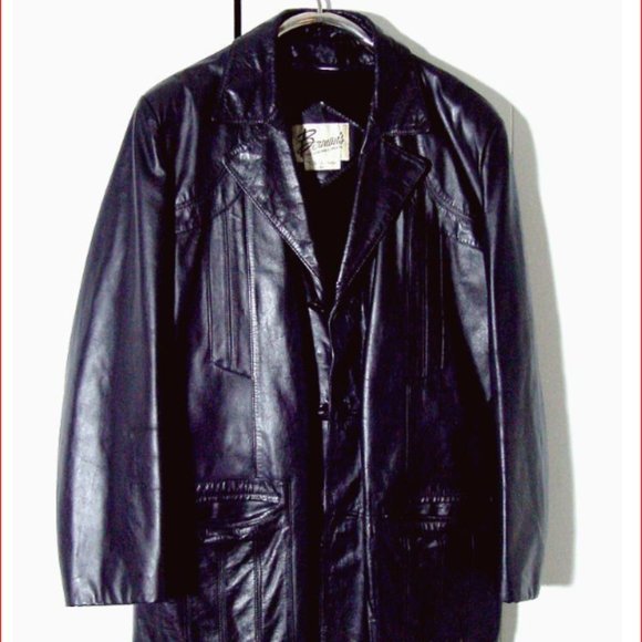 Vtg 70s 80s Dark Brown Berman's Button Fuzzy Lined Jacket Sz 44